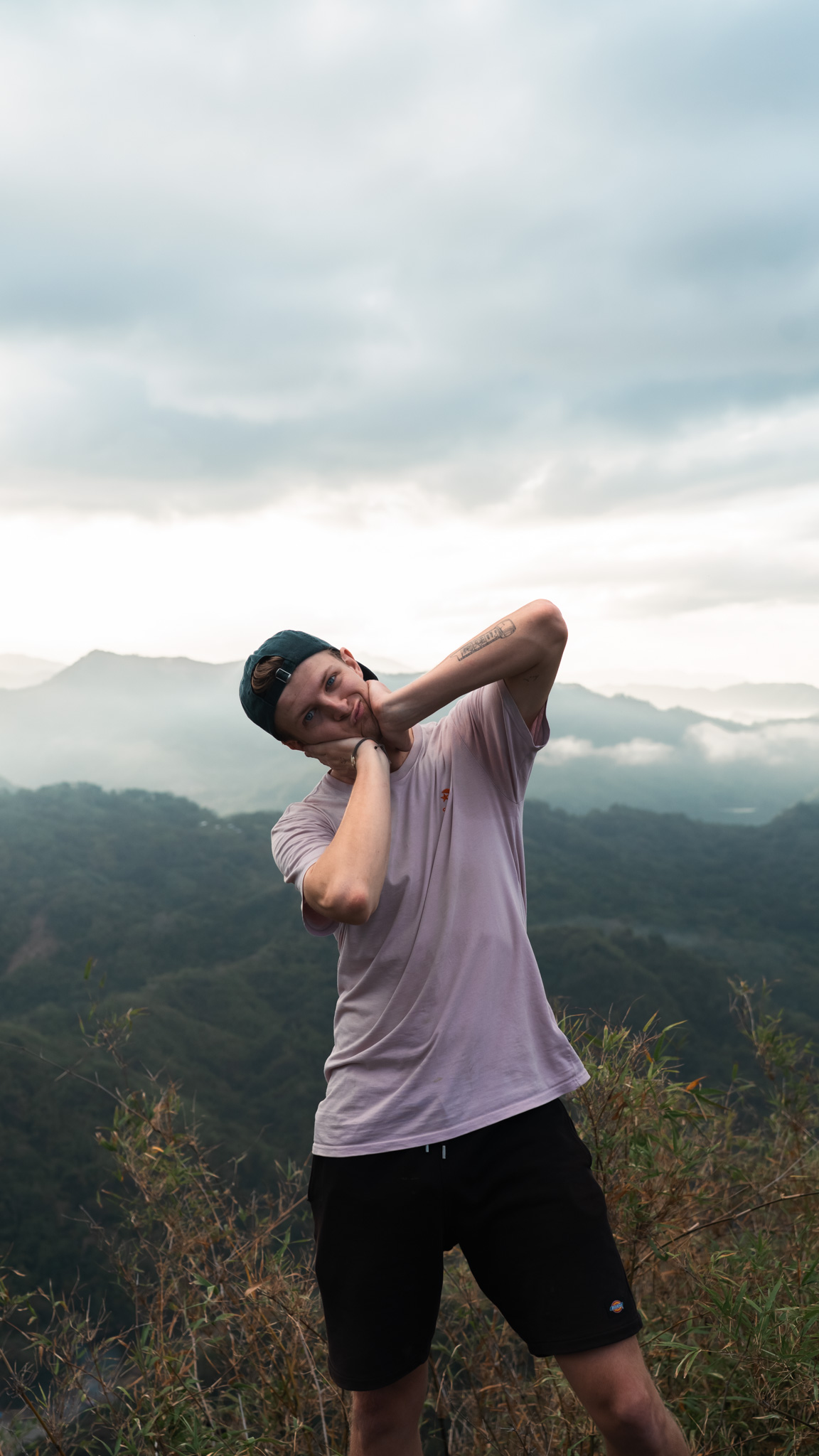 Storm on mount Binacayan in the Philippines